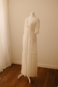 Linen cream maternity dress from Nashville client closet, perfect for timeless maternity photos.