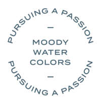 Moody Watercolors Stamp Logo