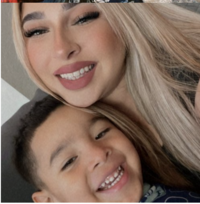 crysabel with her son smiling