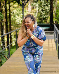 Gloria Atanmo poses for Jaime Hausler in a branding photo shoot
