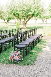Ceremony chairs set up at John Joseph Inn in New York. 