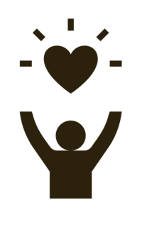 Person clip art with a heart above their head