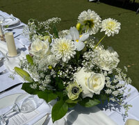 Elegant white and green florals