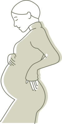Bald pregnant person | perinatal therapist near me