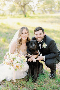 Bride and groom in the rain