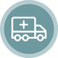 Simple hand drawn icon for mobile IV clinic
