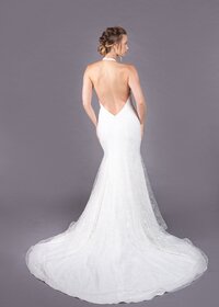 halter mermaid wedding dress with low back