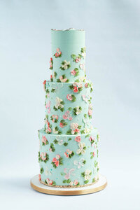 palette knife three tier wedding cake