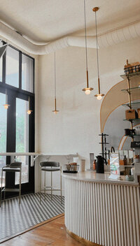 Neutral aesthetic coffee shop