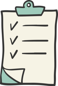an illustration of a clipboard with three tasks checked off