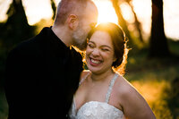 Intimate moment at small park wedding in portland