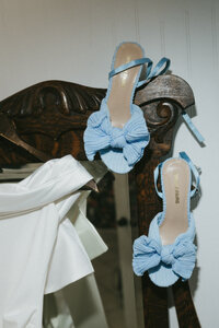 detail photo of bridal shoes at fernie wedding