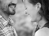 Laughter captured during an engagement shoot in Jackson, Wyoming.