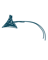 blue hand drawn arrow