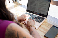 woman on a laptop computer