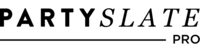 Party Slate logo in black and white