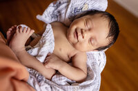 In home newborn photo session in Manhattan, KS