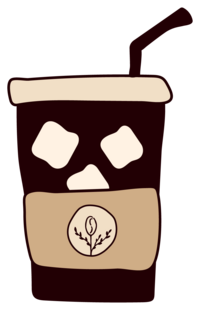 an iced coffee custom graphic for the green bean
