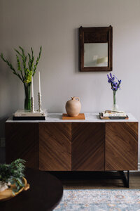 Minimal, masculine interior, designed by Hope Miriam Designs in DFW