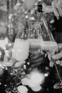 Close up of bride and grooms hands
