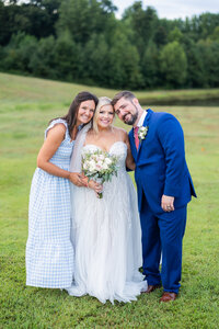 Eleanor Stenner with bride and groom at Birmingham wedding 