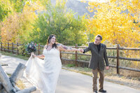 Colorado couple celebrating their  wedding vows in the fall