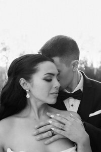 classic black and white wedding portrait