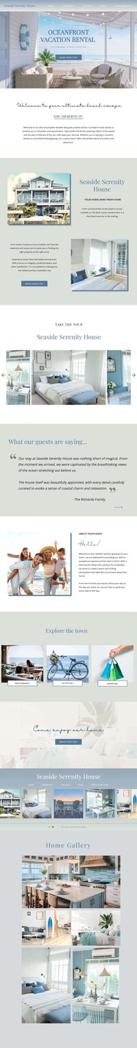 Iphone website mockup of Seaside Serenity short term rental website designed by The Creative Impact