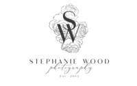 Stephanie Wood Photography Modern Logo Stamp - dk-grey-tsp bckd-2 -small