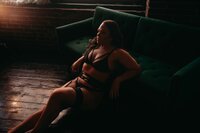 Empowering boudoir portrait of a woman in Kansas City studio