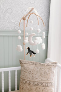 Nursery mobile photographed by Capturing Simplicity Photography during Indianapolis lifestyle newborn photos