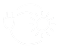 Logo with plug and sun to represent solar power
