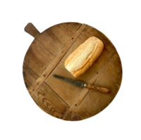 Round wooden bread board