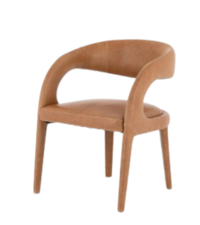 Brown leather dining chairs