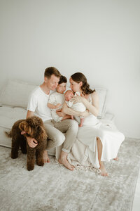 Gezin in studio fotoshoot