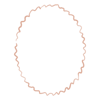 Salmon colored hand-drawn squiggly oval illustration