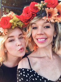 sisters in flower crowns