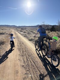 family biking together in colorado