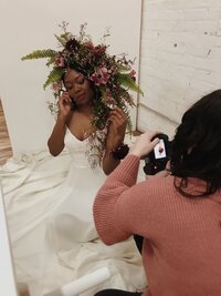 A photo of Minnesota photographer, Ivy Christina photographing a bride