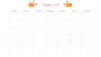October 2021 Monthly Calendar