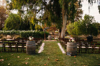 Wedding ceremony set up at Galway Downs wedding venue in San Diego
