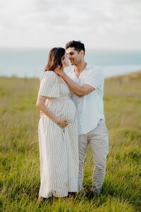 Khushboo and her husband during their maternity photoshoot in waikato with haley adele photography