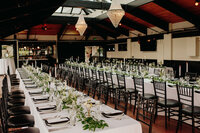 Modern gray black white and orange table scape with gold details