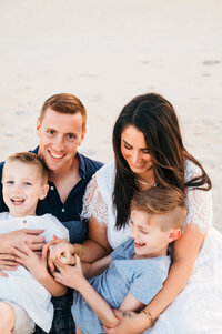 A family on the beach in St. Augustine FL