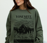 Yosemite National Park Sweatshirt - Military Green Thumbnail