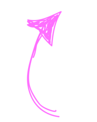 pink hand drawn arrow