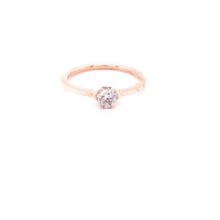Champagne diamond solitaire ring in rose gold