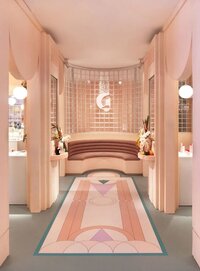 Trendy pink art deco interior