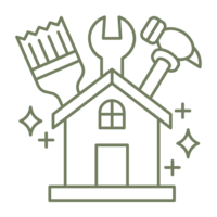 Icon representing home renovation and construction services