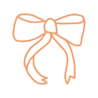 Hand drawn bow in orange